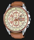 Casio Edifice CHRONOGRAPH EFR-549L-7AVUDF Beige Dial Brown Leather Watch-0