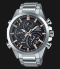 Casio Edifice SMARTPHONE LINK EQB-500D-1A2DR Black Dial Stainless Steel Strap-0