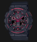 Casio G-Shock GA-100BNR-1ADR Ignite Red Series Digital Analog Dial Black Resin Strap-0