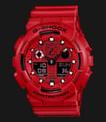 Casio G-Shock GA-100C-4ADR Red Digital Analog Dial Red Resin Strap-0