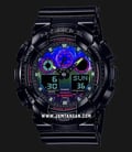 Casio G-Shock GA-100RGB-1ADR Virtual Rainbow Digital Analog Dial Black Resin Band-0