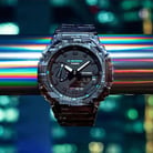 Casio G-Shock GA-2100NN-1ADR CasiOak Glitch Black Digital Analog Dial Semi Transparent Resin Band-4