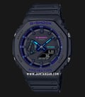 Casio G-Shock GA-2100VB-1ADR Virtual Blue Digital Analog Dial Black Resin Band-0