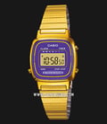 Casio General LA670WGA-6DF Vintage Ladies Purple Digital Dial Gold Stainless Steel Band-0