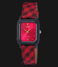 Casio General  LQ-142LB-4ADF Analog Red Dial Patterned Canvas Band-0