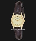 Casio General LTP-1094Q-9ARDF Enticer Ladies Gold Dial Brown Leather Band-0