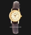 Casio General LTP-1095Q-9A Ladies Gold Dial Brown Leather Band-0