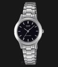 Casio General LTP-1128A-1ARDF Enticer Ladies Black Dial Stainless Steel Band-0