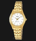 Casio General LTP-1129N-7ARDF Enticer Ladies White Dial Gold Stainless Steel Band-0
