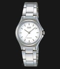 Casio General LTP-1130A-7ARDF - Enticer Ladies - White Dial Silver Stainless Steel-0