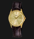 Casio General LTP-1183Q-9ADF Ladies Gold Dial Brown Leather Band-0