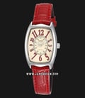 Casio LTP-1208E-9B2DF Ladies Analog Beige Dial Red Leather Strap-0