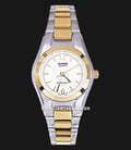 Casio General LTP-1253SG-7ADF Enticer Ladies White Dial Dual Tone Stainless Steel Strap-0