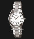 Casio General LTP-1274D-7BDF Ladies White Dial Stainless Steel Band-0