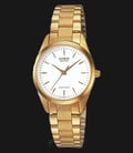 Casio General LTP-1274G-7ADF Enticer Ladies White Dial Gold Stainless Steel-0