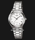 Casio General LTP-1275D-7ADF Enticer Ladies White Dial Stainless Steel Strap-0