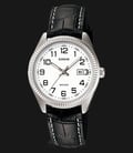 Casio General LTP-1302L-7BVDF White Dial Black Leather Band-0