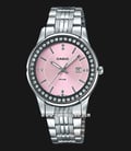 Casio General LTP-1358D-4A2VDF Ladies Pink Dial Stainless Steel Band-0