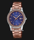 Casio General LTP-1358R-2AVDF Enticer Ladies Blue Dial Rose Gold Stainless Steel Strap-0