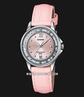 Casio LTP-1391L-4AVDF Enticer Ladies Pink Dial Pink Leather Strap-0