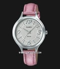 Casio General LTP-1393L-7A1VDF Enticer Ladies Silver Dial Pink Leather Strap-0