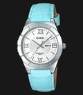 Casio General LTP-1410L-7A2VDF Enticer Ladies Silver Dial Blue Leather Band-0