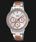 Casio LTP-2087RG-7AVDF - Enticer Ladies - Silver Dial Ion Plated Dual-Tone Rose-gold-0