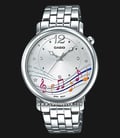 Casio LTP-E123D-7ADF Ladies Silver Dial Stainless Steel Strap-0