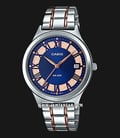 Casio LTP-E141RG-2AVDF Enticer Ladies Blue Dial Dual Tone Stainless Steel Strap-0