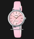 Casio LTP-E146L-4ADF Enticer Ladies Pink Dial Pink Leather Strap-0
