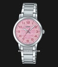 Casio General LTP-E159D-4BDF Enticer Ladies Pink Dial Stainless Steel Strap-0