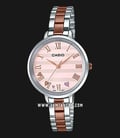 Casio General LTP-E160RG-4ADF Ladies Soft Pink Dial Dual Tone Stainless Steel Strap-0