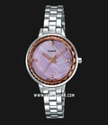 Casio General LTP-E162D-4ADF Ladies Purple Mother Of Pearl Dial Stainless Steel Strap-0