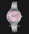 Casio General LTP-E163D-4ADF Enticer Ladies Pink Dial Stainless Steel Strap-0