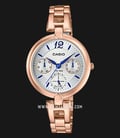 Casio General LTP-E401PG-7AVDF Ladies Silver Dial Rose Gold Stainless Steel Strap-0