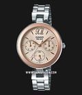 Casio General LTP-E407D-9AVDF Enticer Ladies Rose Gold Dial Stainless Steel Strap-0