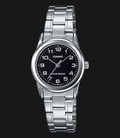 Casio General LTP-V001D-1BUDF Ladies Black Dial Stainless Steel Band-0