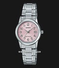 Casio General LTP-V002D-4BUDF Pink Dial Stainless Steel Band-0