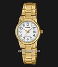 Casio General LTP-V002G-7B2UDF Ladies White Dial Gold Stainless Steel Band-0