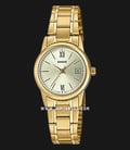 Casio General LTP-V002G-9B3UDF Silver Dial Gold Stainless Steel Band-0