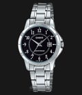 Casio General LTP-V004D-1BUDF Black Dial Stainless Steel Band-0