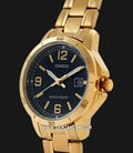 Casio General LTP-V004G-1BUDF Ladies Black Dial Gold Stainless Steel Band-1