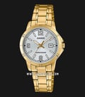 Casio General LTP-V004G-7B2UDF Ladies Silver Dial Gold Stainless Steel Band-0