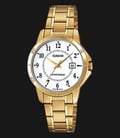 Casio General LTP-V004G-7BUDF White Dial Gold Stainless Steel Band-0