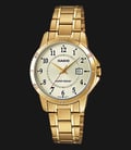 Casio General LTP-V004G-9BUDF Ladies Yellow Dial Golden Ion-Plated Stainless Steel Band-0
