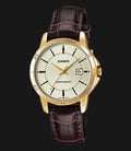 Casio General LTP-V004GL-9AUDF Ladies Champagne Dial Brown Leather Band-0