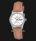 Casio General LTP-V006L-7B2UDF White Dial Brown Leather Band-0