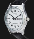 Casio General LTP-V006L-7BUDF White Dial Black Leather Band-1