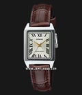 Casio General LTP-V007L-9BUDF Beige Dial Brown Leather Band-0