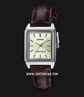 Casio General LTP-V007L-9EUDF Champagne Dial Brown Leather Band-0